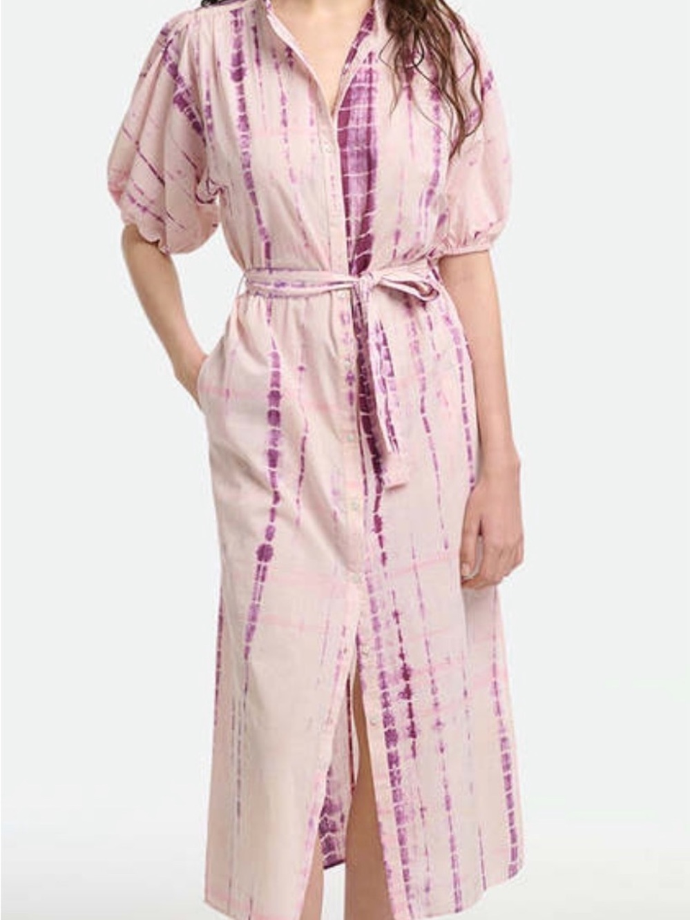 Vanessa Bruno | Cotton Tie Dye Midi Shirt Dress, 40